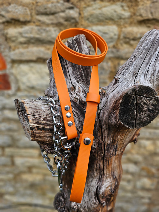 Burnt Orange - Waterproof BioThane® Break-Away Lead Line with Chain