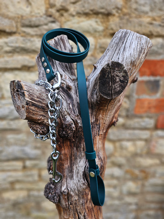Dark Green - Waterproof BioThane® Break-Away Lead Line with Chain