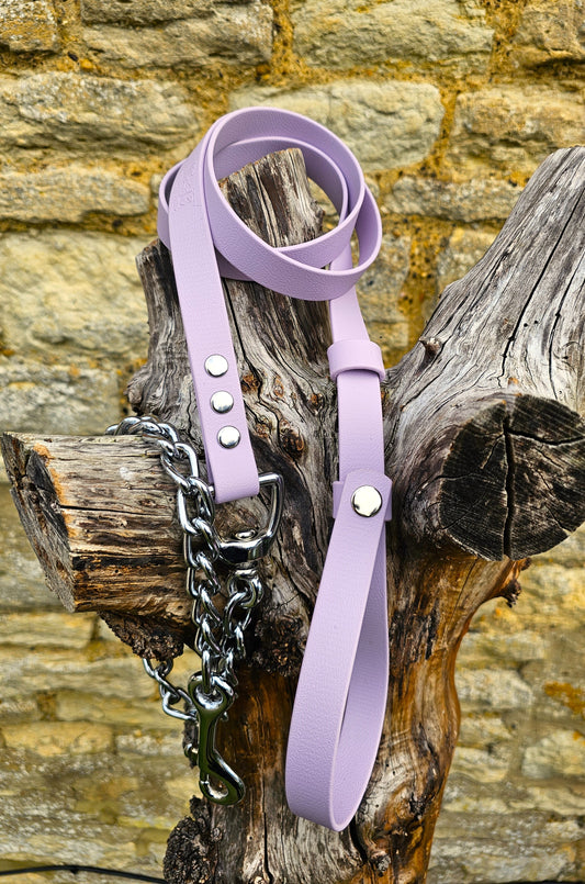 Lilac - Waterproof BioThane® Break-Away Lead Line with Chain