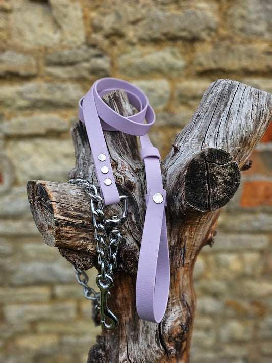 Lilac - Waterproof BioThane® Break-Away Lead Line with Chain
