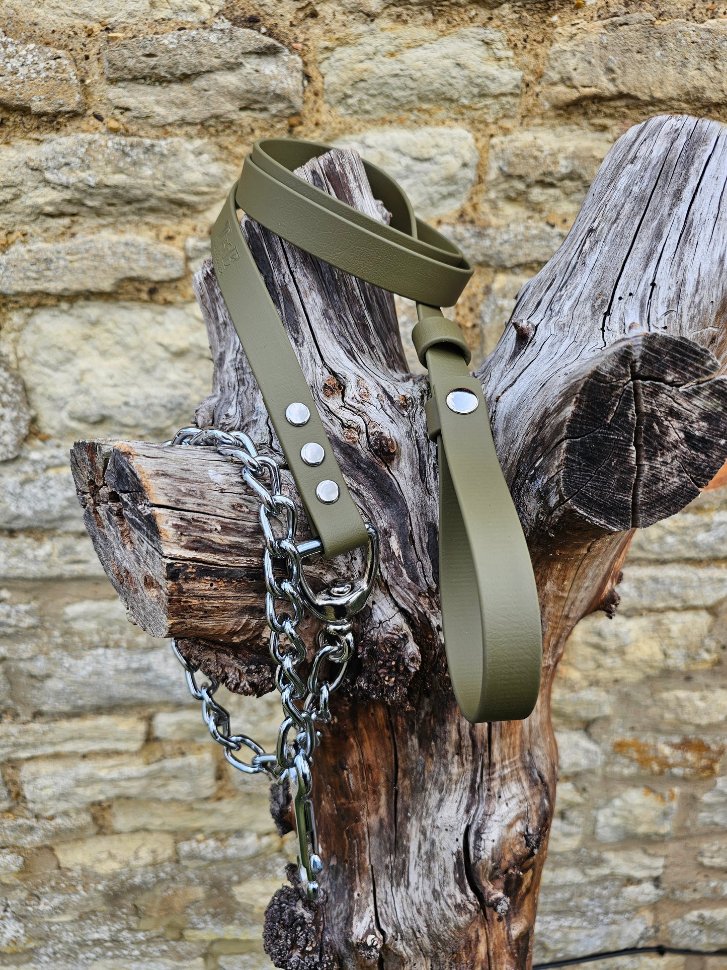 Olive - Waterproof BioThane® Break-Away Lead Line with Chain