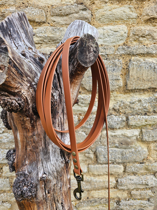 Tan - Premium Waterproof BioThane® Horse Lunge Lines